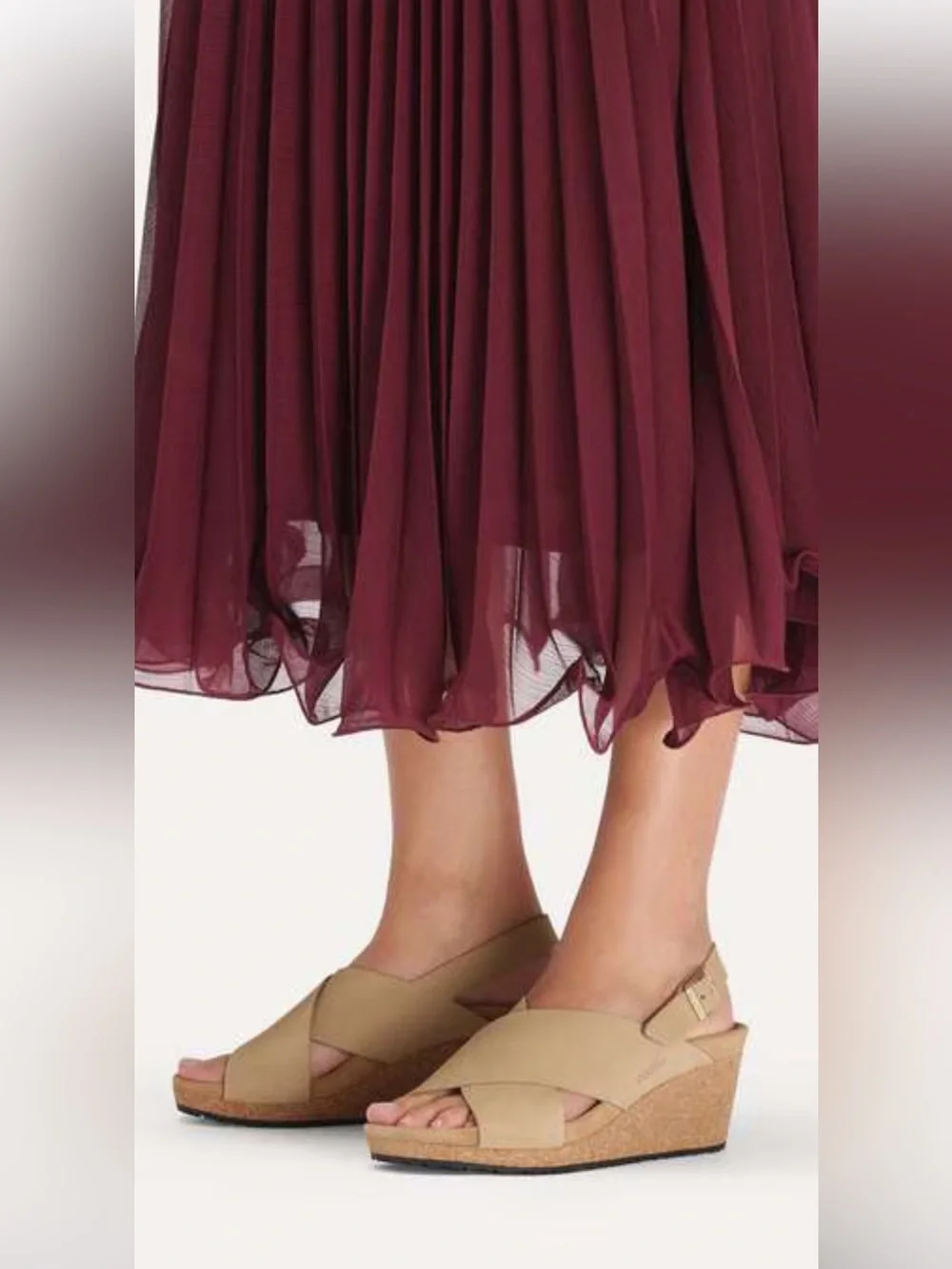 Papillio by Birkenstocks Beige/Tan Cork Slingback Wedge Sandals size 39